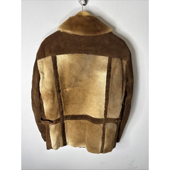 Robert Lewis 70s Shearling Suede Coat Men’s Large 44 Hippie Boho Western Jacket - Picture 8 of 13
